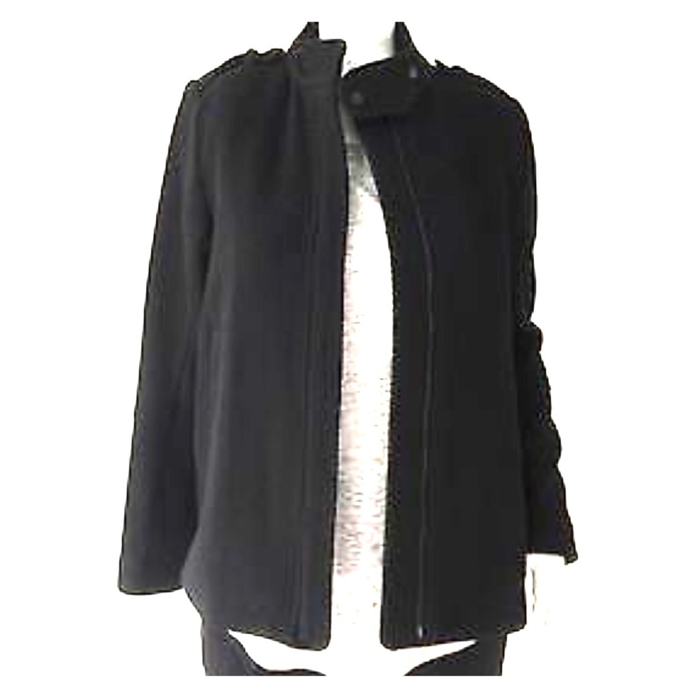 NWT VINCE Wool Coat Twill Jacket Black 12